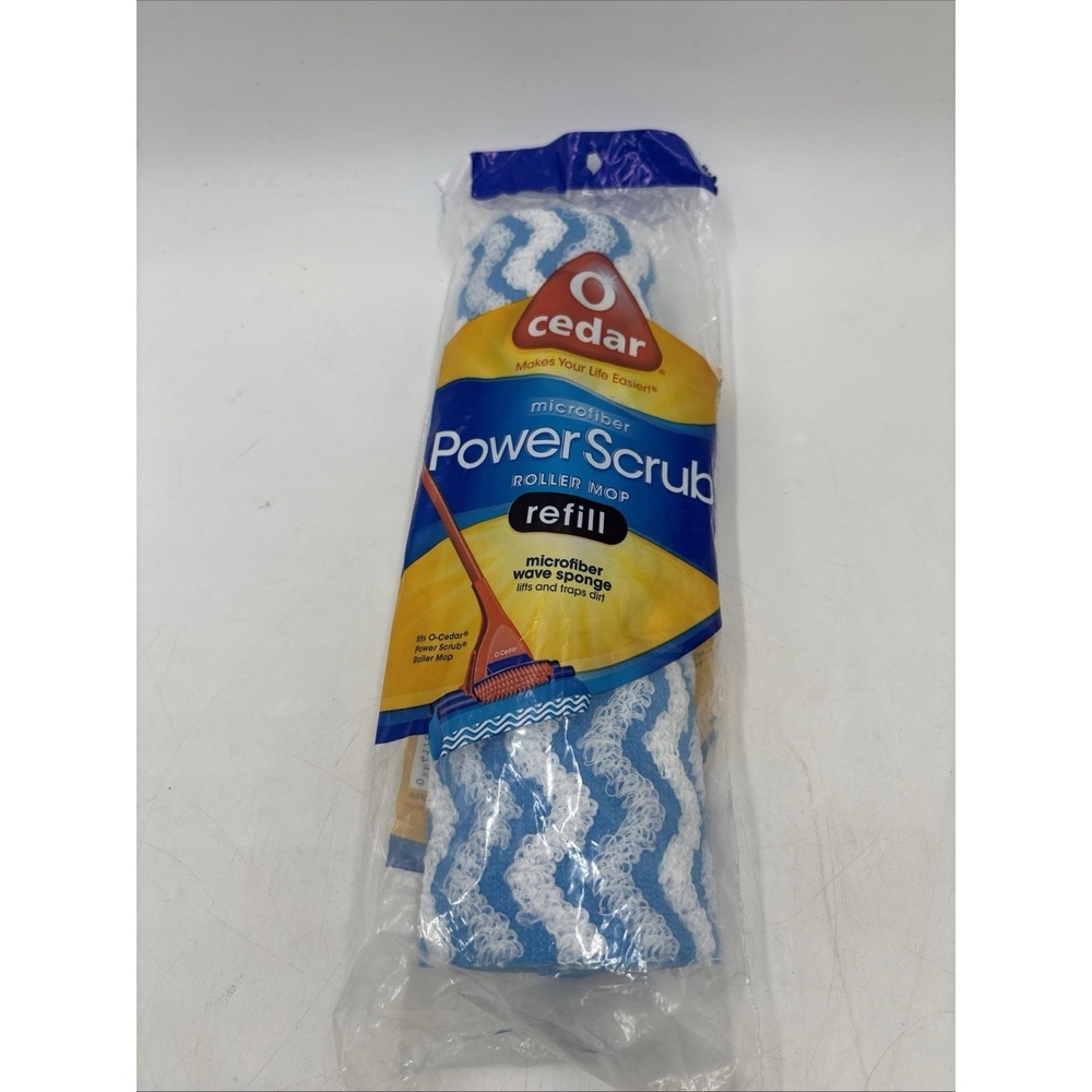 NEW O-Cedar Power Scrub Roller Mop Refill Microfiber Wave Sponge FACTORY SEALED